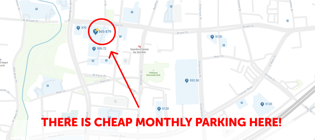 Stamford Monthly parking map