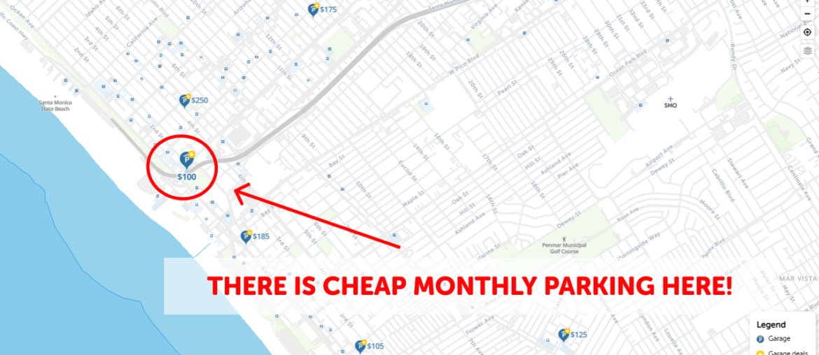 Santa Monica CA Monthly Parking Map