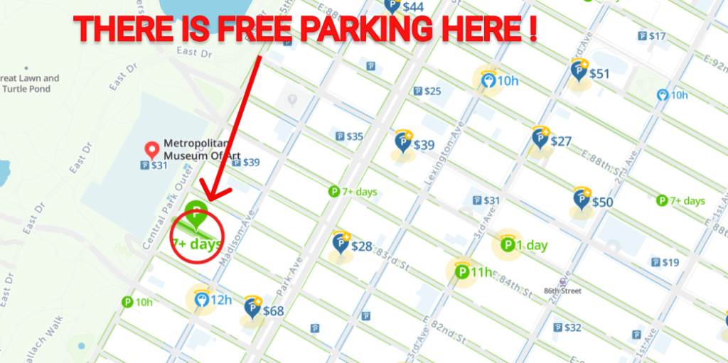 The Metropolitan Museum Of Art Free Parking Map