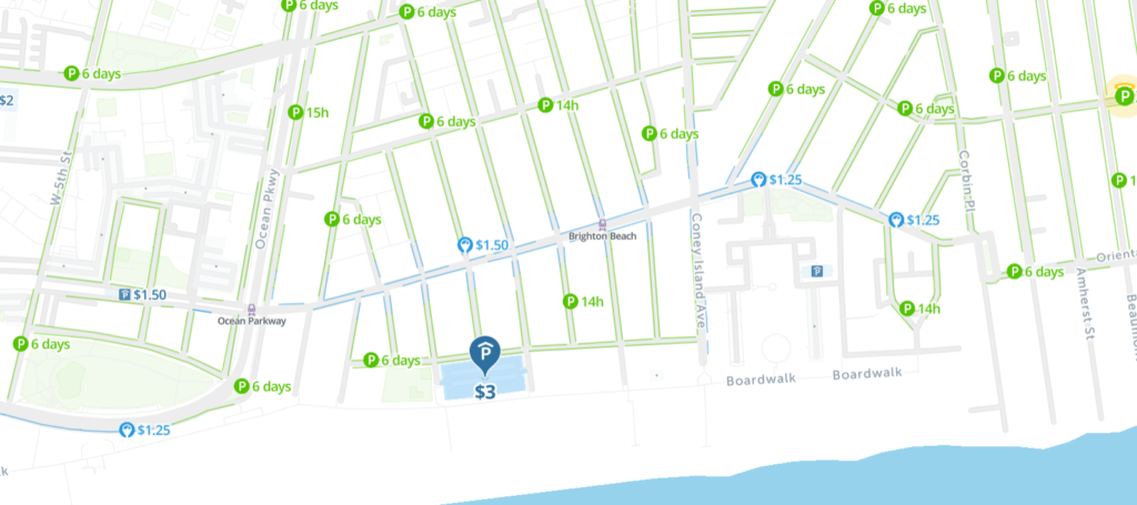 Brighton Beach Parking Map