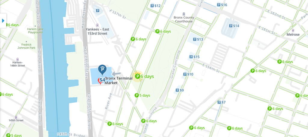Bronx Terminal Market Parking Map