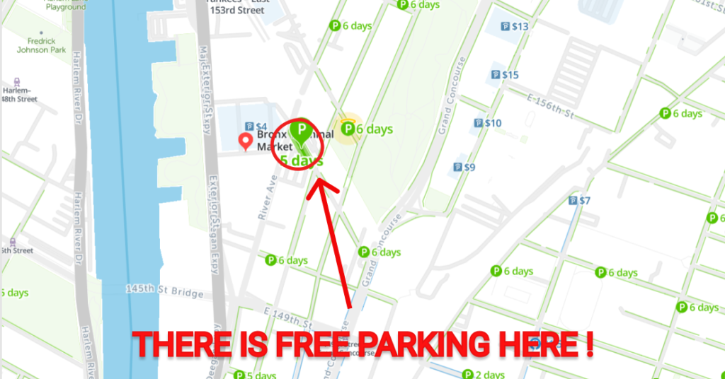 Bronx Terminal Market Free Parking Map