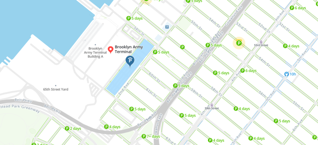 Brooklyn Army Terminal Parking Map