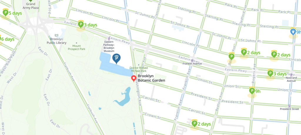 Brooklyn Botanic Garden Parking Map