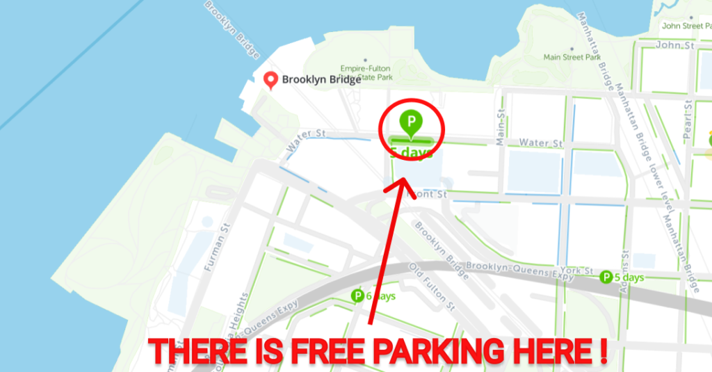 Brooklyn Bridge Free Parking Map