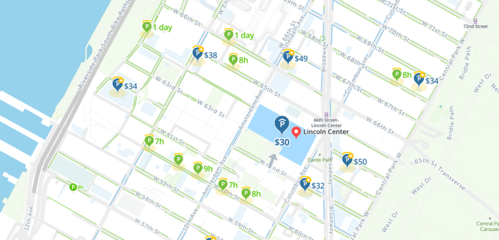 Lincoln Center Parking Map