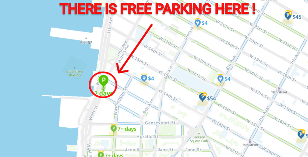 Little Island Free Parking Map