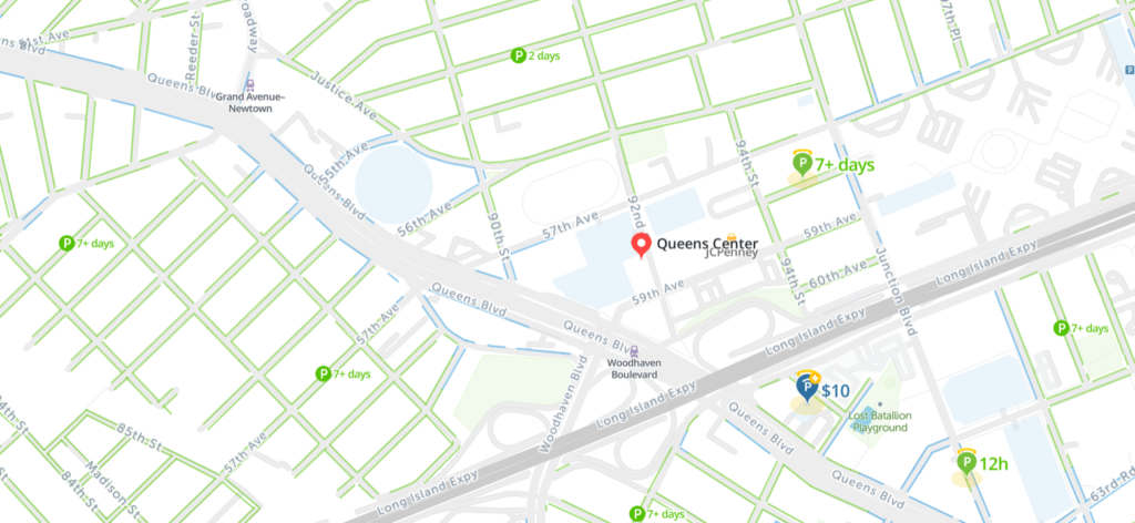Queens Center Parking Map