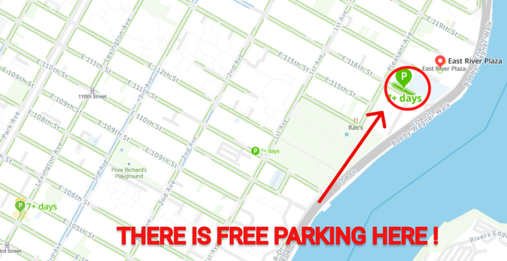 East River Plaza Free Parking Map