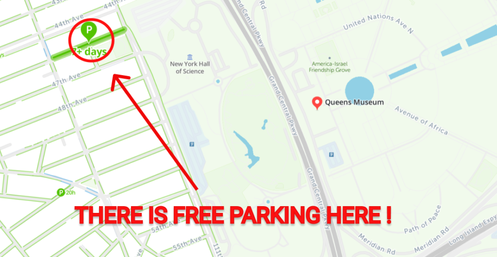 Queens Museum Free Parking Map