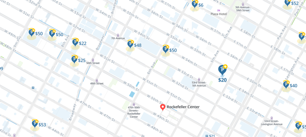 Rockefeller Center Parking Map