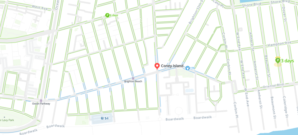 Coney Island Parking Map