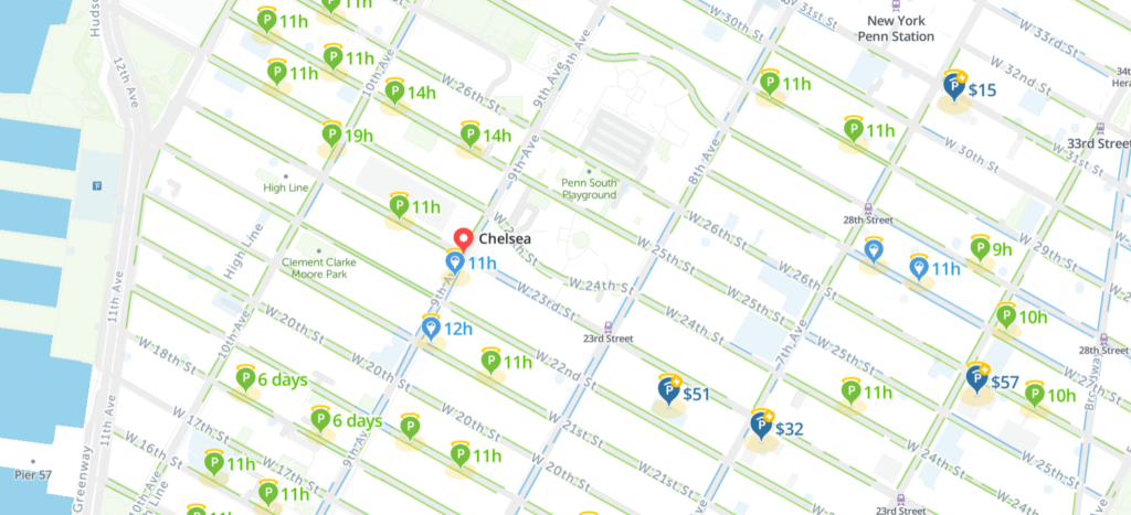 Chelsea Parking Map