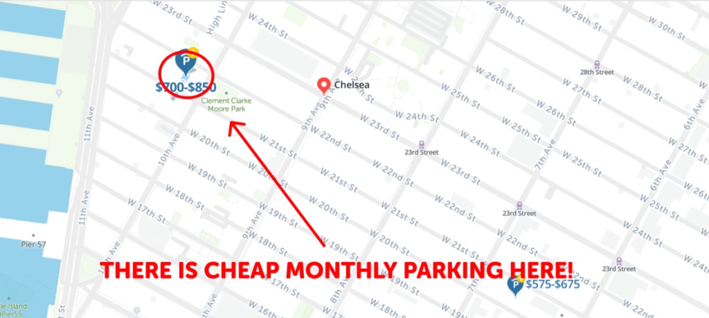 Chelsea Parking Monthly Map