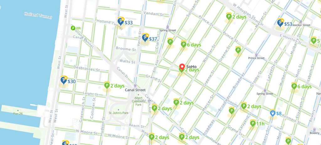 Soho Parking Map