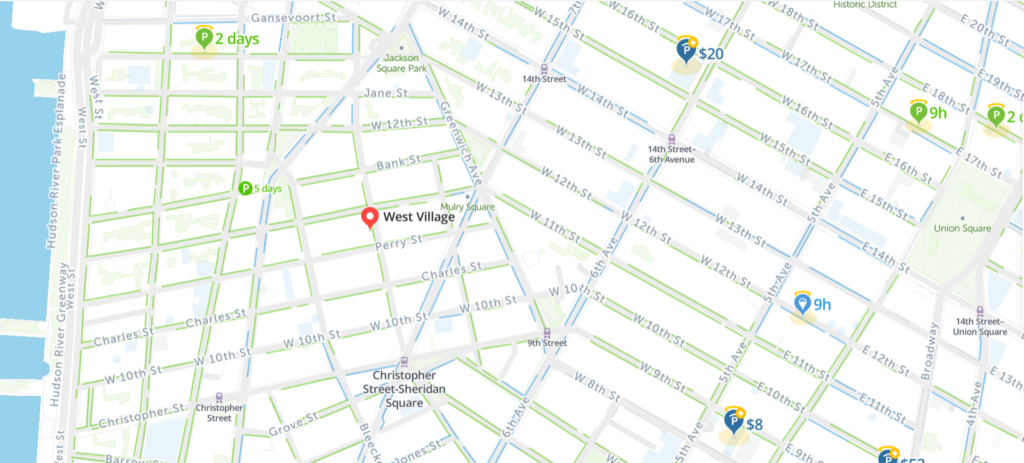 West Village Parking Map
