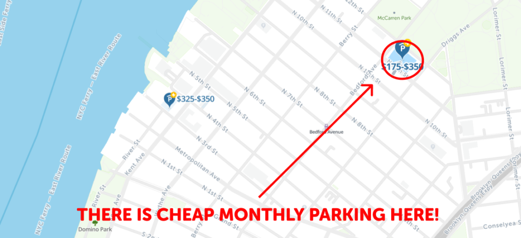 Williamsburg Parking Monthly Map