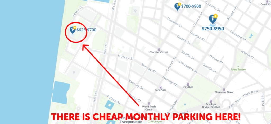 Manhattan Parking Monthly Map