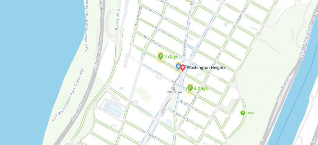 Washington Heights Parking Map
