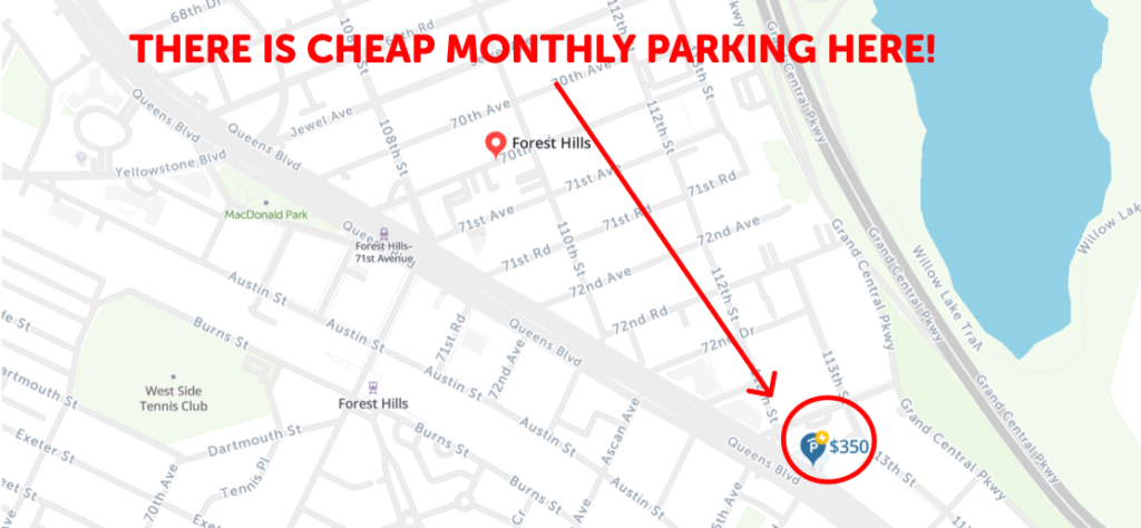 Forest Hills Parking Monthly Map