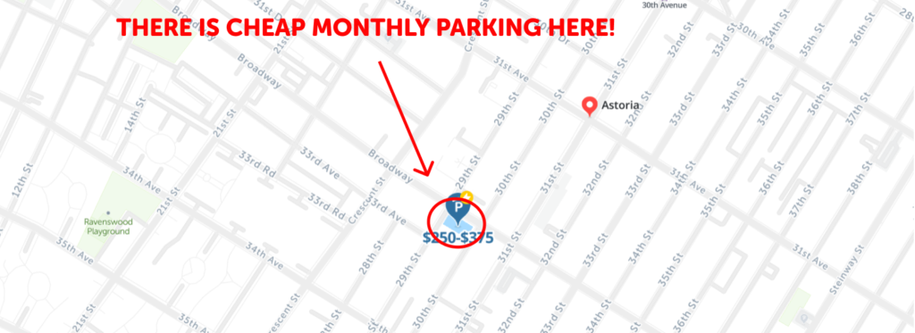 Astoria Parking Monthly Map