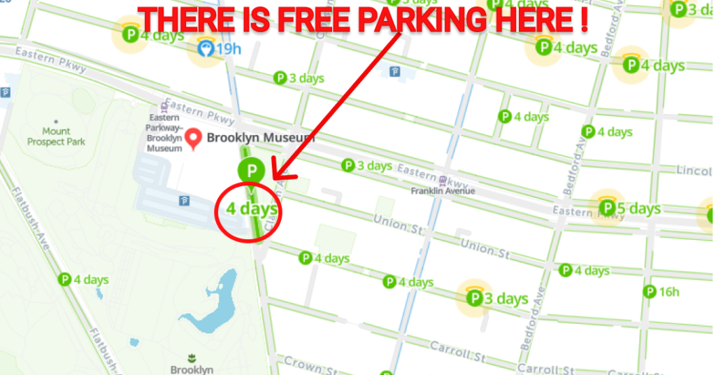 Brooklyn Museum Free Parking Map