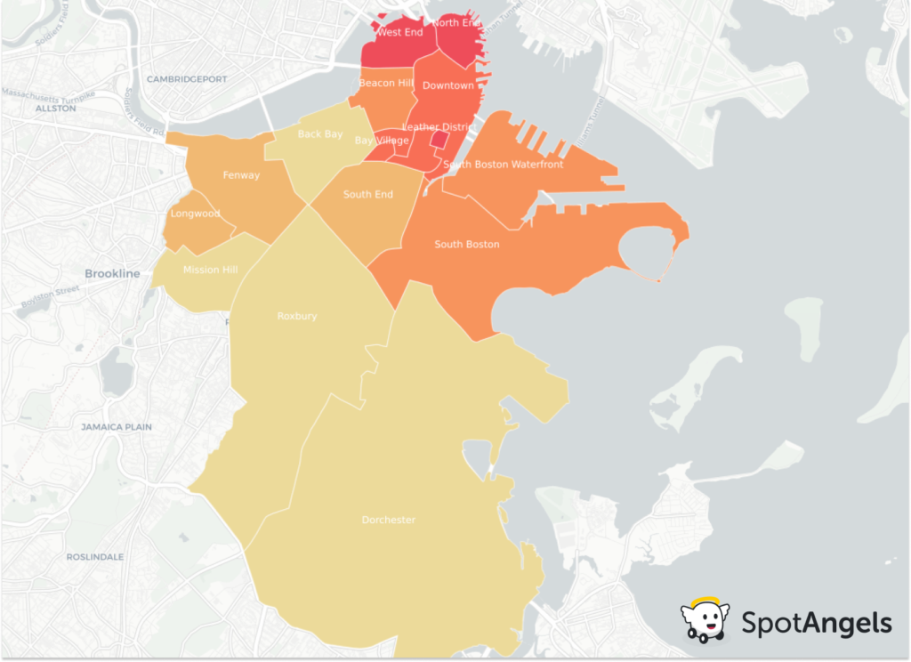 Boston parking tickets map